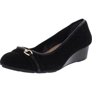Giani Bernini Eaton Black Suede Slip On Wedge Heels - Size 6.5